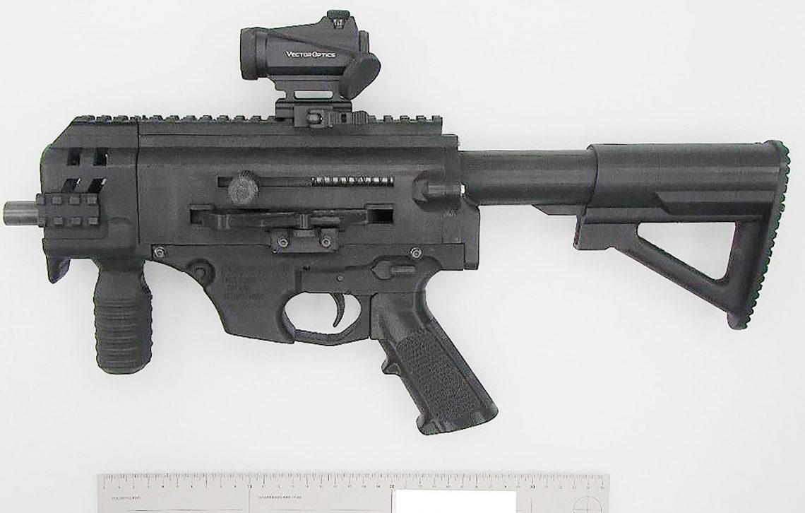 Tulostimella valmistettu ampuma-ase. Kuva: poliisi.